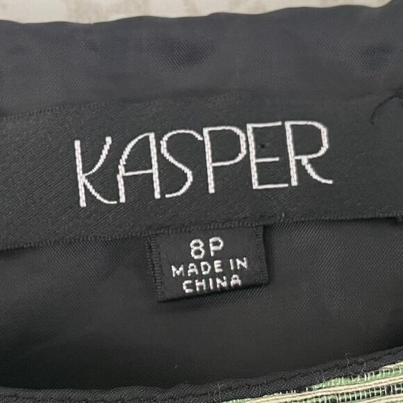 Green/Black Silk Blend Cropped Tank/Sleeveless Blouse/Top, Size 8P - Picture 9 of 14